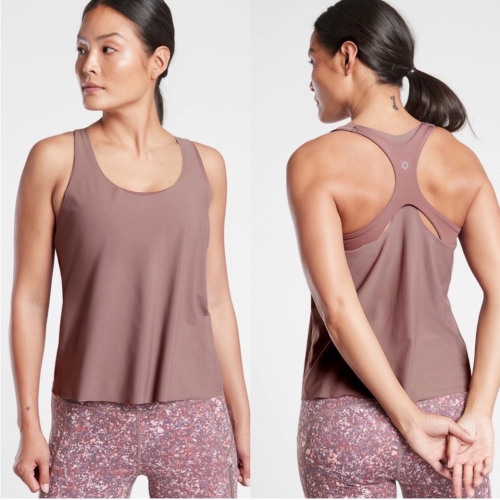 Athleta Ultimate 2-in-1 Support top. Size S Smoked Almond Brown